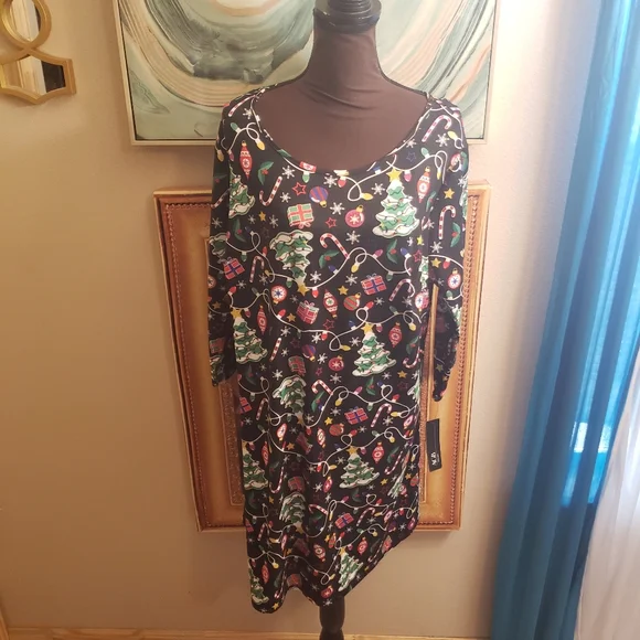 white christmas dresses Plus Size Sequin Christmas Tree Dress